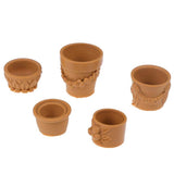 7 Pièces/Set Mini Miniature Bonsai Pot De Fleurs 1/12 Dollhouse Fairy Garden Décor Accessoires Maison Objets De Collection