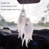 Mini Attrape-rêves pour Rétroviseur de Voiture - Pendentif à Plumes, Décoration d'Intérieur et Accessoires de Voiture