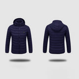 Veste Chauffante USB, Doudoune Manteau Chauffant Électrique Hommes Femmes Lavable avec 3 Niveaux de Chauffage et 21 Zones Chauffage pour Ski Plein Air Randonnée Hiver Moto Chasse Camping