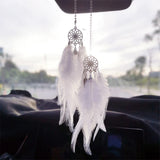 Mini Attrape-rêves pour Rétroviseur de Voiture - Pendentif à Plumes, Décoration d'Intérieur et Accessoires de Voiture