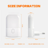 GRIFEMA GD101-1, Veilleuse Enfant, Veilleuse Prise Électrique avec 3 Niveaux de Réglage de La Luminosité, Veilleuse Bébé Adaptée aux Chambres, Cuisines, Couloirs, Salles de Bains, Blanc Chaud