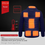 Veste Chauffante USB, Doudoune Manteau Chauffant Électrique Hommes Femmes Lavable avec 3 Niveaux de Chauffage et 21 Zones Chauffage pour Ski Plein Air Randonnée Hiver Moto Chasse Camping