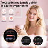 Montre Connectée Femme pour Samsung,iPhone,Android,1.27" Montre Connectée Femme Appel Bluetooth,Voix de l'IA,Smartwatch Moniteur de Fréquence Cardiaque,Sommeil,SpO2,Étanche IP68,110+ Modes Sport-Rose