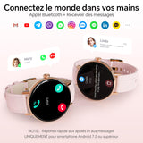 Montre Connectée Femme pour Samsung,iPhone,Android,1.27" Montre Connectée Femme Appel Bluetooth,Voix de l'IA,Smartwatch Moniteur de Fréquence Cardiaque,Sommeil,SpO2,Étanche IP68,110+ Modes Sport-Rose