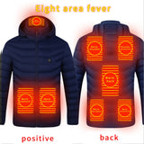 Veste Chauffante USB, Doudoune Manteau Chauffant Électrique Hommes Femmes Lavable avec 3 Niveaux de Chauffage et 21 Zones Chauffage pour Ski Plein Air Randonnée Hiver Moto Chasse Camping