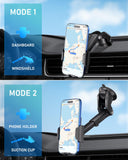 Hoppac Porte Telephone Voiture, Support Téléphone Voiture Ventouse Socles Portable pour Automobile, Tableau de Bord et Voiture Pare Brise, 360 Rotation, Un Bouton de Libération, pour 4-7 in Smartphone