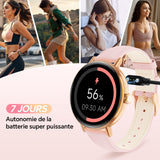 Montre Connectée Femme pour Samsung,iPhone,Android,1.27" Montre Connectée Femme Appel Bluetooth,Voix de l'IA,Smartwatch Moniteur de Fréquence Cardiaque,Sommeil,SpO2,Étanche IP68,110+ Modes Sport-Rose