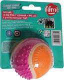 Aimé - Balle pour Chien 5 en 1 Saveur Bœuf - Jouet Interactif/Éducatif pour Développer et Stimuler les 5 Sens - Résistant Toutes Races et Tous Âges - Balle 6 cm