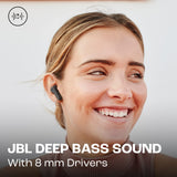 JBL Wave Beam, Écouteurs Intra-Auriculaires sans Fil, Résistance à l'Eau IP54 et IPX2, Appels Mains Libres et Batterie à Autonomie de 32 heures, en Noir
