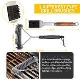 Lot de 34 Accessoires de Barbecue pour Homme - Outils Robustes de 40,6 cm en Acier Inoxydable avec Thermomètre et Tapis - Ensemble Cadeau pour Jardin