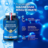 Magnésium Bisglycinate + Vitamine B6 - Sommeil, Stress, Fatigue - Absorption Maximale & Assimilation Facilitée - 90 Gélules Vegan - Nutrimea - Fabriqué en France