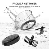 LEBENLANG Hachoir manuel legume & coupe oignon - Noir 1L mixeur manuel & BPA-Free I Moulinette manuelle Hachoir ail vegetable chopper Mini-robots et hachoirs a ficelle Eminceur legumes main 3 lames