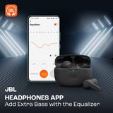 JBL Wave Beam, Écouteurs Intra-Auriculaires sans Fil, Résistance à l'Eau IP54 et IPX2, Appels Mains Libres et Batterie à Autonomie de 32 heures, en Noir